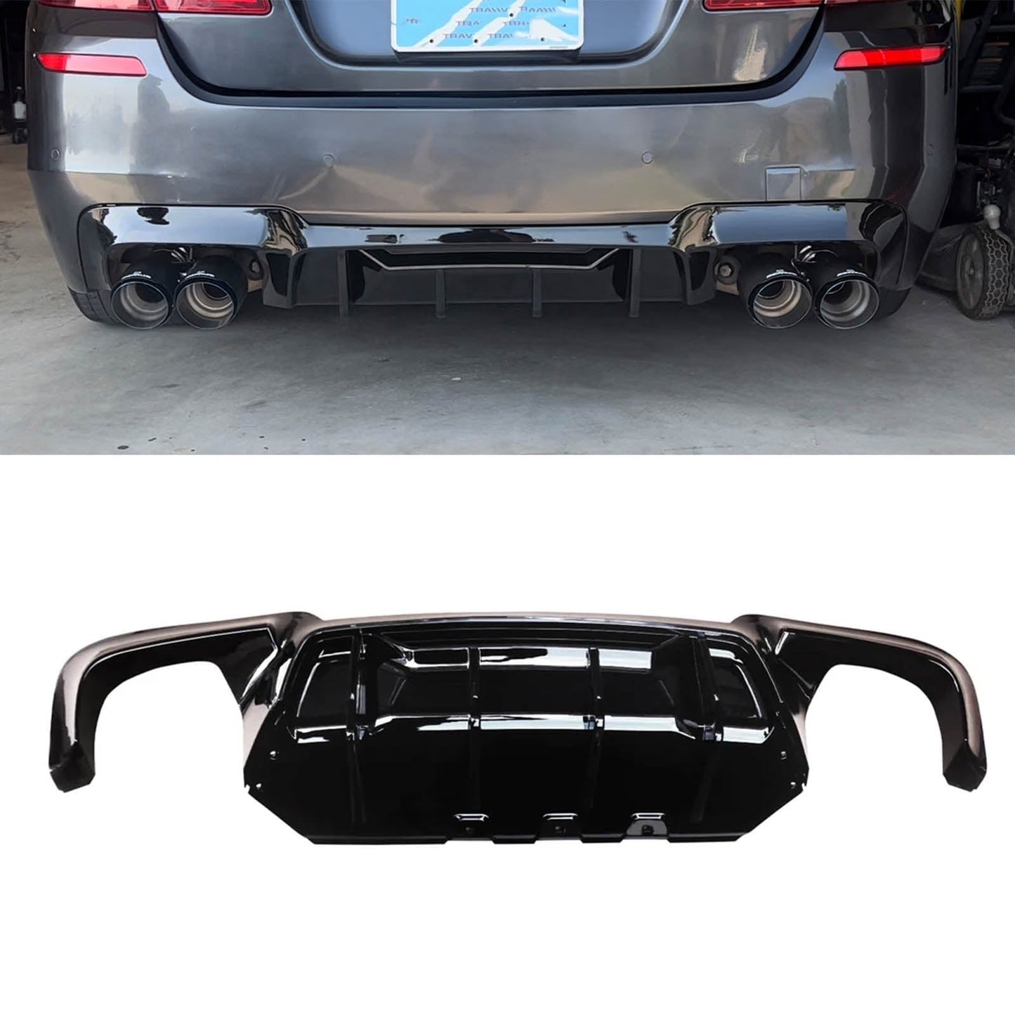 CARIG For 2011-2016 BMW F10 Mスポーツ ABS F90 M5リアディフューザースタイルNOTフィット550/535/M5
