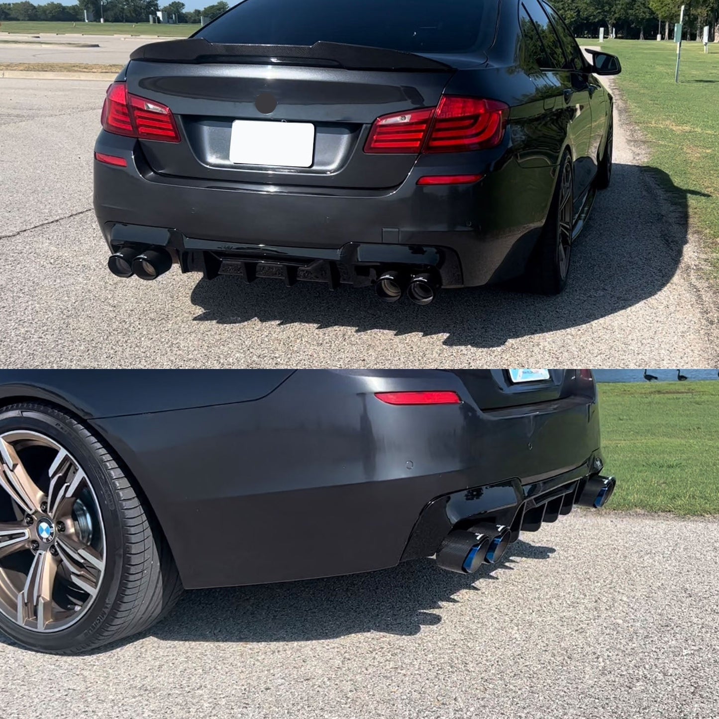 CARIG For 2011-2016 BMW F10 Mスポーツ ABS F90 M5リアディフューザースタイルNOTフィット550/535/M5
