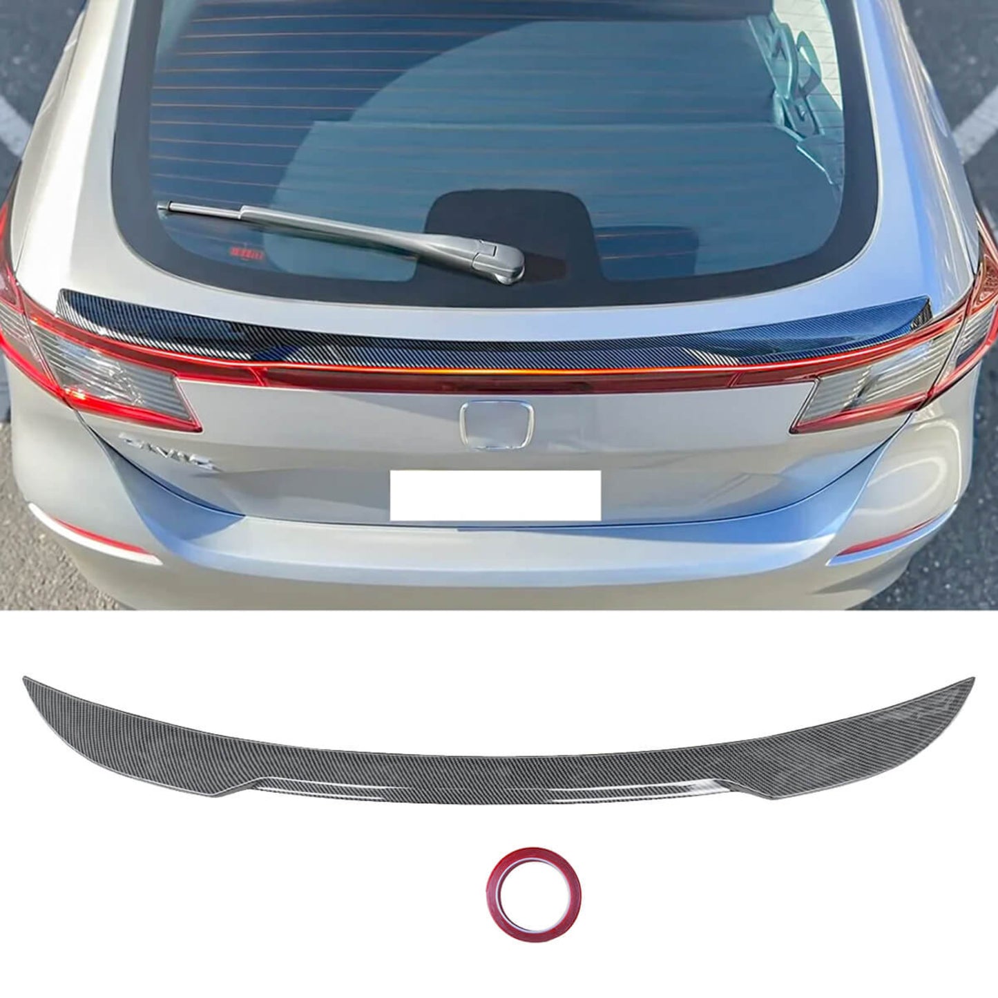 CARIG For 2022-2025 11年式 ホンダ シビック ハッチバック ABS リアスポイラー ハイキック トランクスポイラー