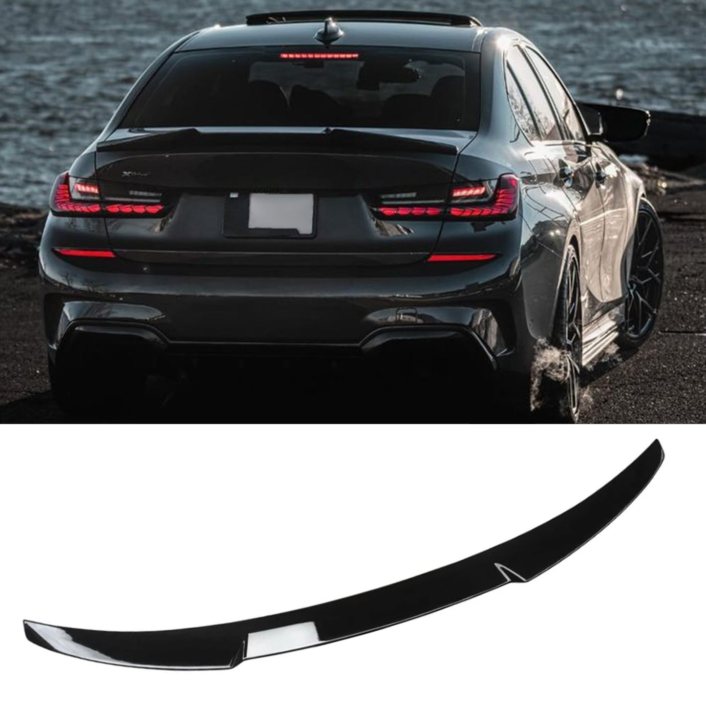 CARIG For 2019-2025 BMW 3シリーズ G20 330i M340i G80 M3 リアスポイラー トランクウイング M4スタイル Gloss Black