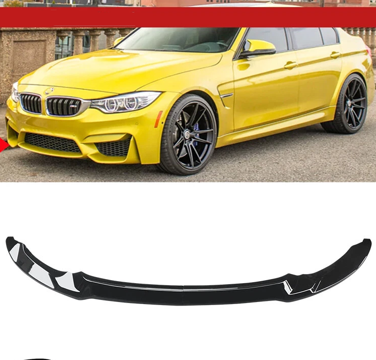 CARIG For 2015-2020 BMW F80 M3 F82 F83 M4 2 ピース CS スタイル フロント リップ フロント バンパー リップ スポイラー スプリッター Gloss Black