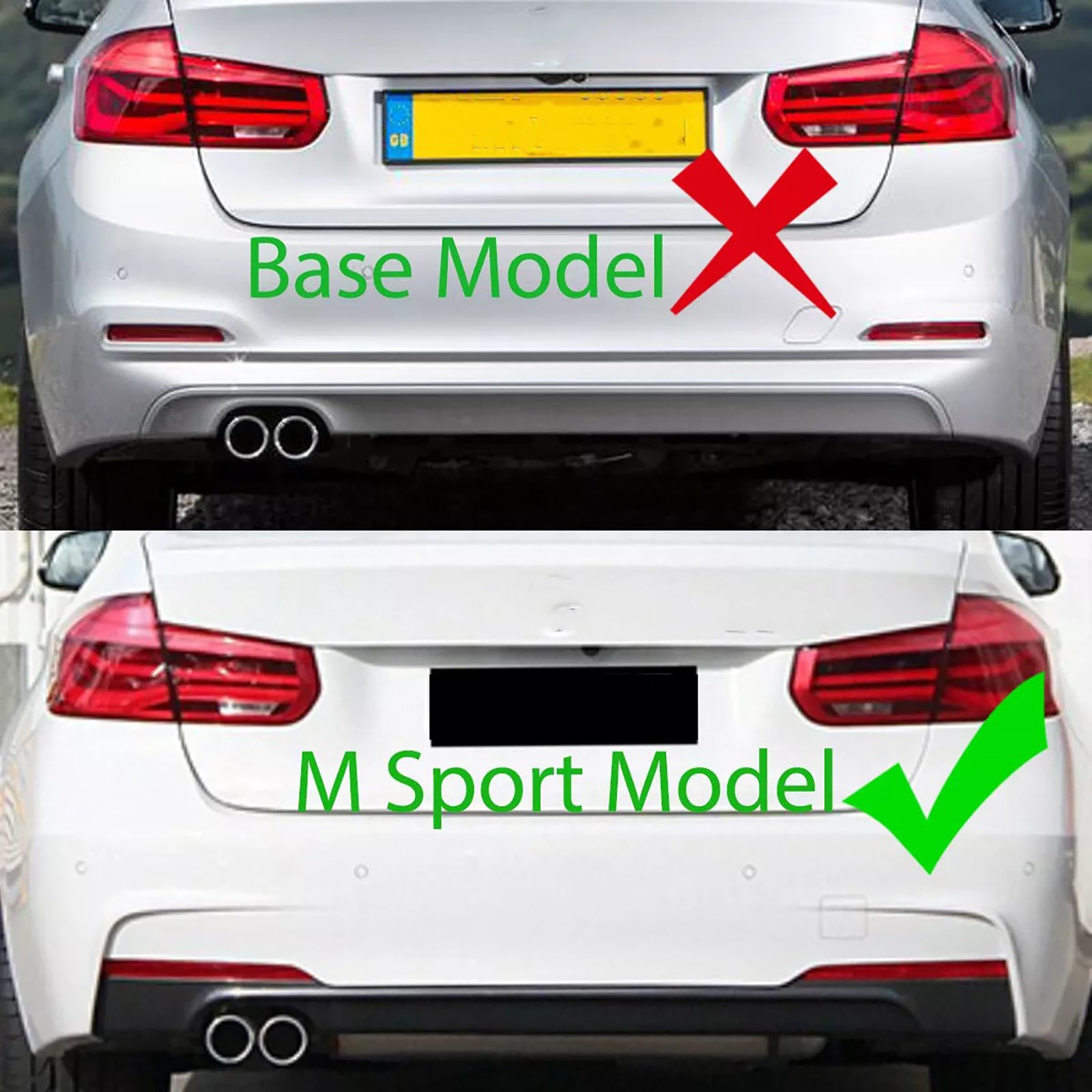 CARIG For 2012-2019 BMW F30 F31 Mスポーツバンパー320i 328iリアディフューザーのみフィットMスポーツモデル