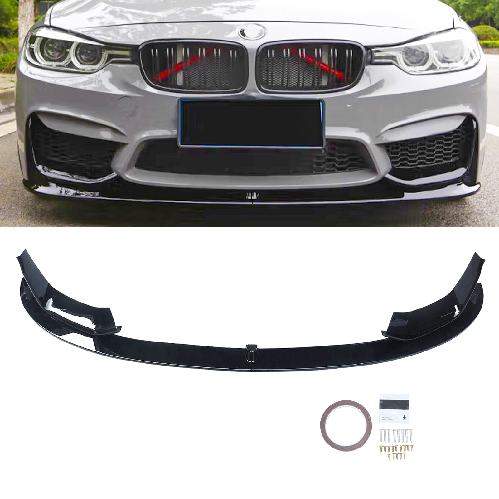 CARIG For 2015-2020 BMW F80 M3 F83 F82 M4 フロント リップ M パフォーマンス 4 ピース ABS 塗装フロント スプリッター