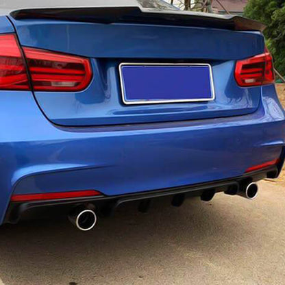 CARIG For 2012-2018 BMW 3シリーズ F30 Mスポーツ リアディフューザー ロアバンパーディフューザー リアリップスポイラー