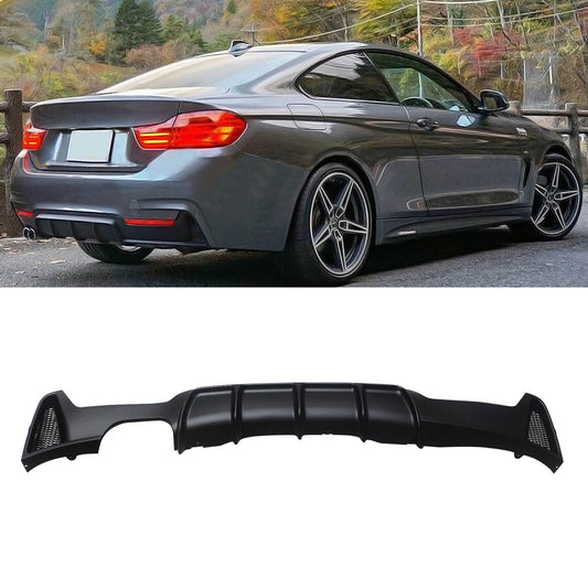 CARIG For 2014-2019 BMW 4 シリーズ F32 F33 M スポーツ リア ディフューザー シングル ツイン排気リア バンパー リップ スプリッター