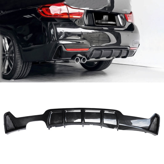 CARIG For 2014-2019 BMW 4 シリーズ F32 F33 M スポーツ リア ディフューザー シングル ツイン排気リア バンパー リップ スプリッター