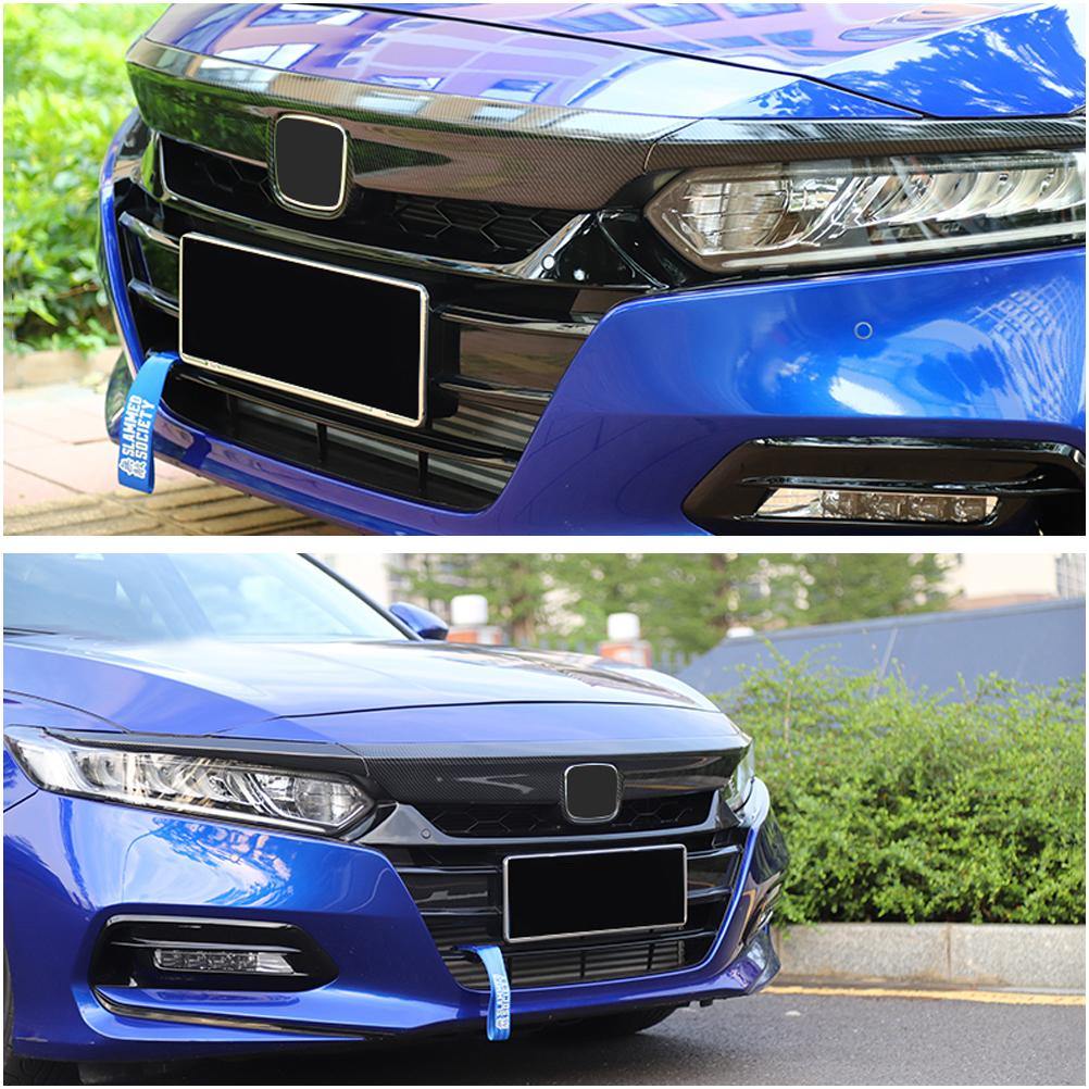 CARIG For 2018-2020 ホンダ アコード ABS フロントバンパーフードグリルカバーW/アイリッドモールディンググリルカバー