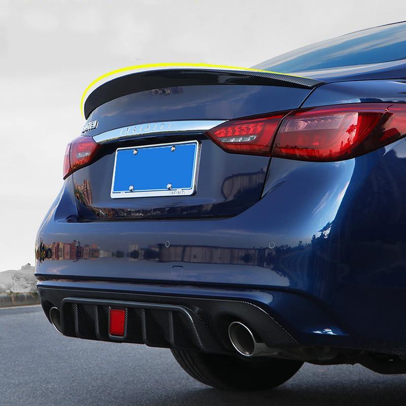 CARIG For 2014-2024 インフィニティ Q50 ABS用リアスポイラー トランクスポイラー リアウイング