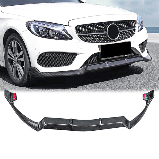 CARIG For 2015-2018 ベンツ W205 Cクラス スポーツフロントバンパーリップスプリッタースポイラー