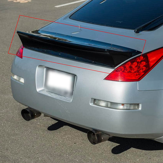 CARIG For 2003-2008 日産 350Z フェアレディ Z33 リアスポイラー グロスブラック Vスタイル ダックビルトランクスポイラー