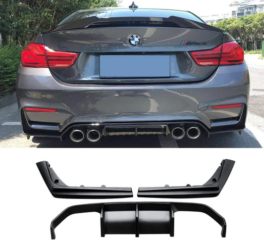 CARIG For 2015-2020 BMW F80 M3 F82 M4 F83 3PCs の後部ディフューザーの ABS によって塗られる V 様式の後部バンパーの唇