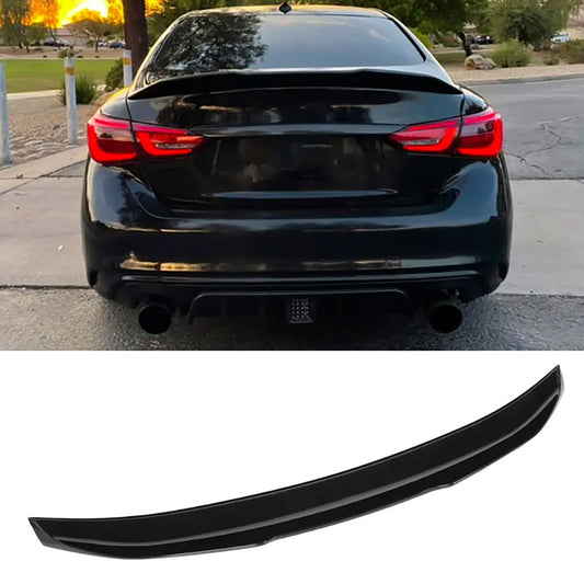 CARIG For 2014-2024 インフィニティ Q50 PSMスタイル リアスポイラー ABS トランクスポイラー ウィングスプリッター