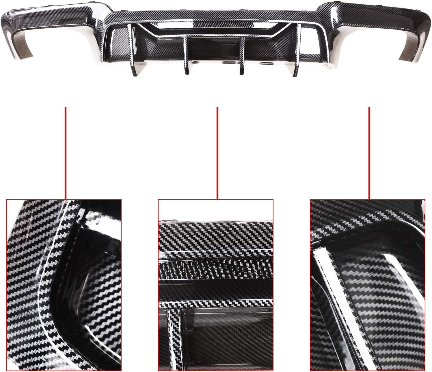 CARIG For 2011-2016 BMW F10 Mスポーツ ABS F90 M5リアディフューザースタイルNOTフィット550/535/M5