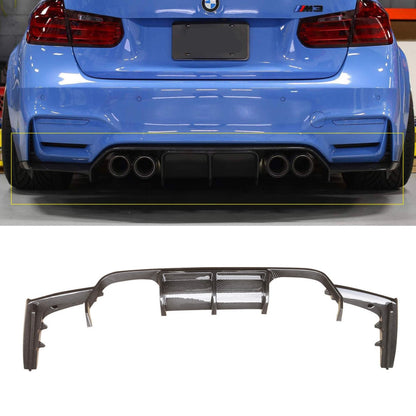 CARIG For 2015-2020 BMW F80 M3 F82 M4 F83 3PCs の後部ディフューザーの ABS によって塗られる V 様式の後部バンパーの唇
