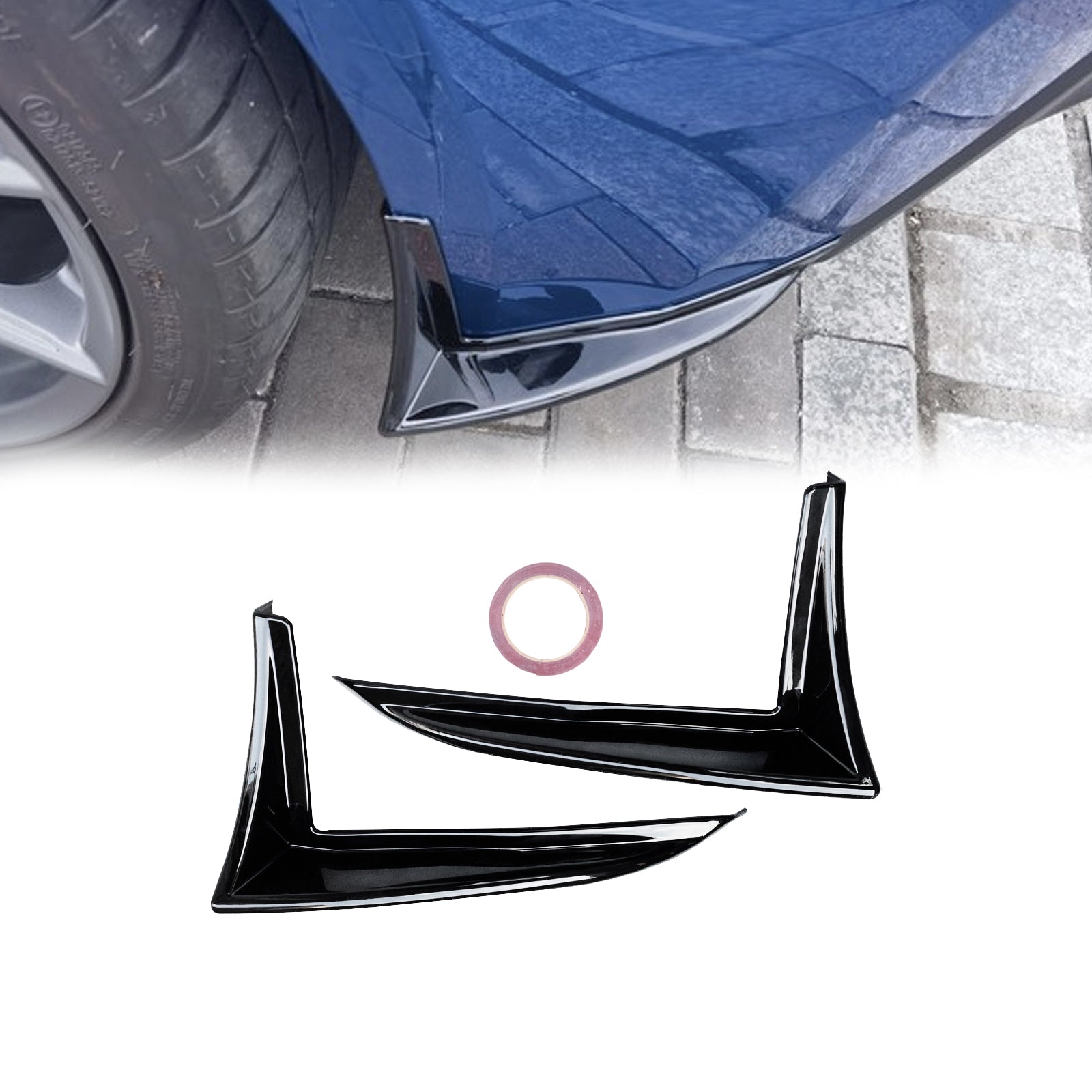 CARIG For 2022-2024 リアバンパーウィングレットスプリッター トヨタ GR86 スバル BRZ ABS 2枚 リアディフューザーウィングレット