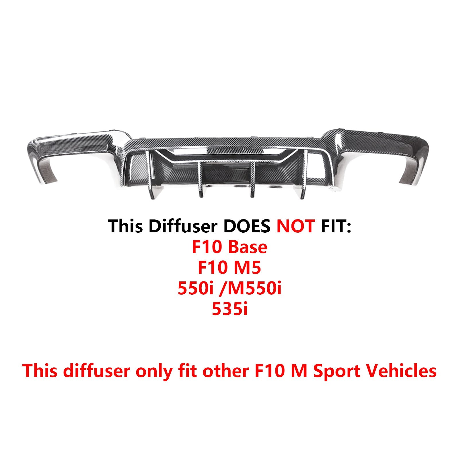 CARIG For 2011-2016 BMW F10 Mスポーツ ABS F90 M5リアディフューザースタイルNOTフィット550/535/M5