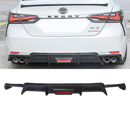 CARIG For 2018-2024 トヨタ カムリ SE XSE ABS 塗装リア バンパー リップ LED ブレーキ ライト リア ディフューザー