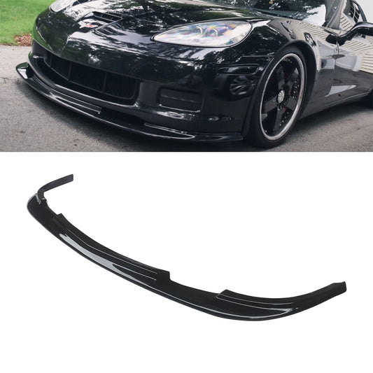 CARIG For 2005-2013 シボレー コルベット C6 Z06 フロントスプリッター ABS ZR1スタイル フロントバンパーリップ