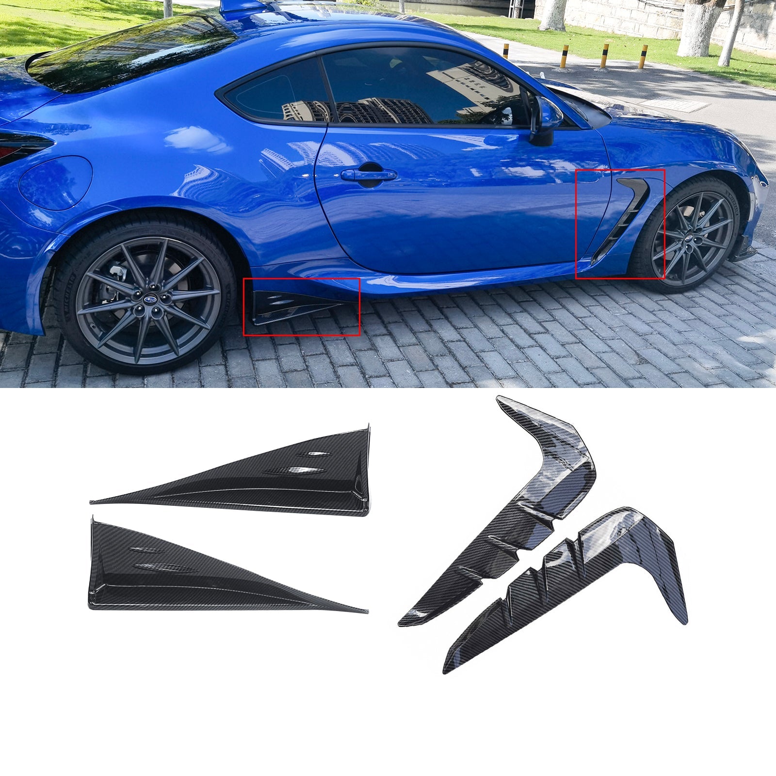 CARIG For 2022-2024 のための側面のスプリッターの出口カバー トヨタ GR86 のスバルの BRZ の ABS によって塗られるガーニッシュのトリム