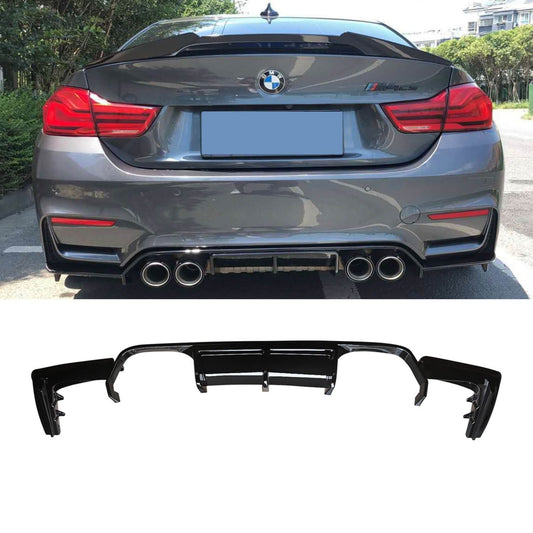 CARIG For 2015-2020 BMW F80 M3 F82 M4 F83 3PCs の後部ディフューザーの ABS によって塗られる V 様式の後部バンパーの唇
