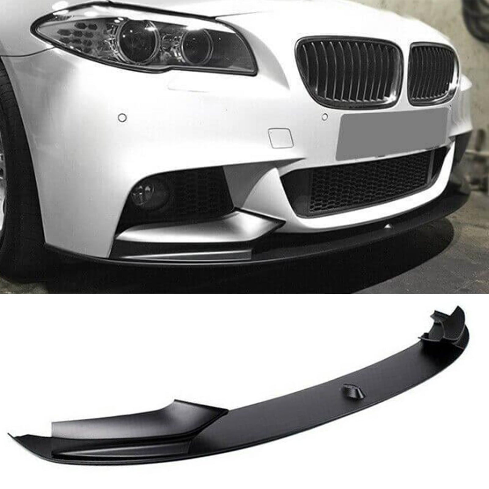 CARIG For 2011-2016 BMW 5シリーズ F10 Mスポーツ フロントリップバンパー ABS フロントリップスプリッターキット?