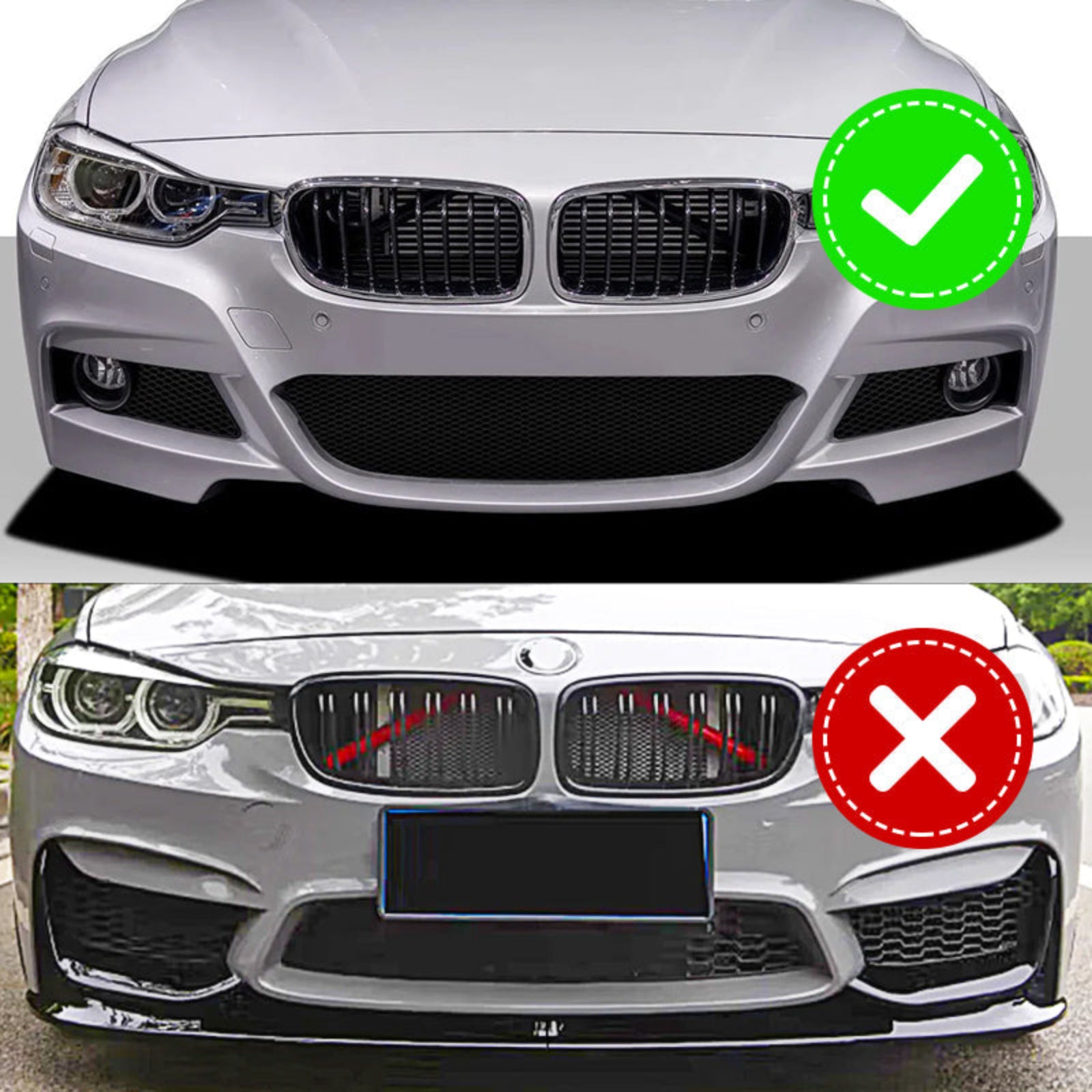 CARIG For 2012-2018 BMW F30 3 シリーズ M テック フロント バンパー Lip2 PCS 塗装スポーツ フロント スポイラー下部ディフューザー