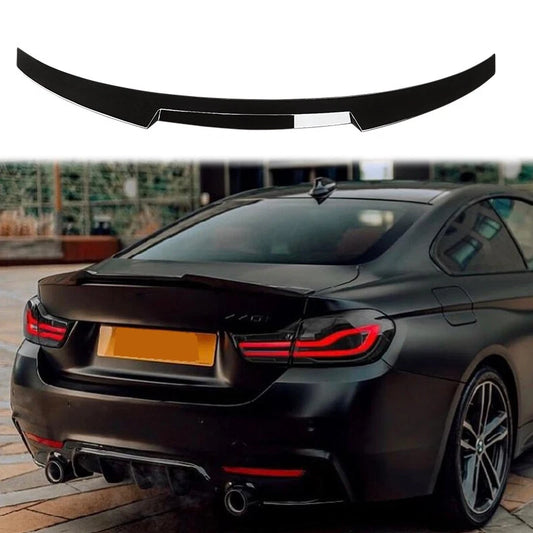CARIG For 2014-2020 BMW 4 シリーズ F32 F82 M4 クーペ 2DR ABS リアスポイラー トランク ウィング スプリッター Gloss Black