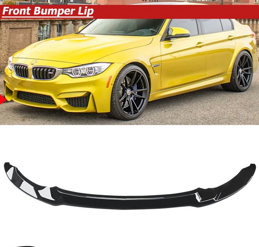 CARIG For 2015-2020 BMW F80 M3 F82 F83 M4 2 ピース CS スタイル フロント リップ フロント バンパー リップ スポイラー スプリッター Gloss Black